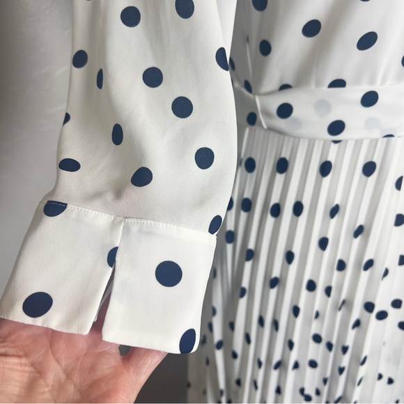 •HOBBS London• Leona Spot Print‎ Midi Shirt Dress in White & Black Size 2 - Picture 7 of 15